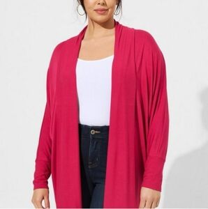 Torrid Women Plus Super Soft Cardigan Dolman Sleeve Size 3X Sweater Pink